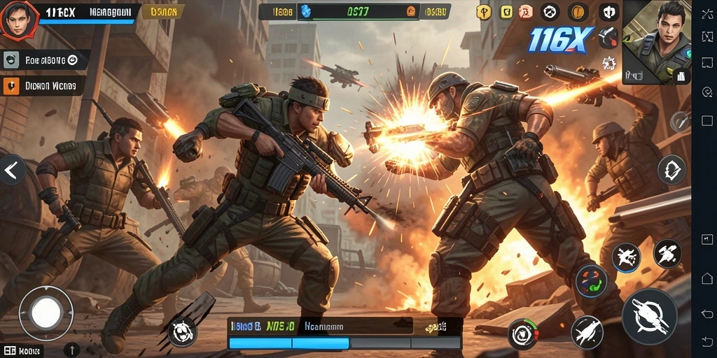 Screenshot menampilkan aksi seru dalam game 116X.