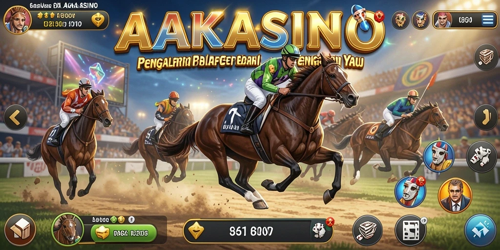 Tampilan gameplay seru AAKASINO dalam balapan yang mendebarkan.