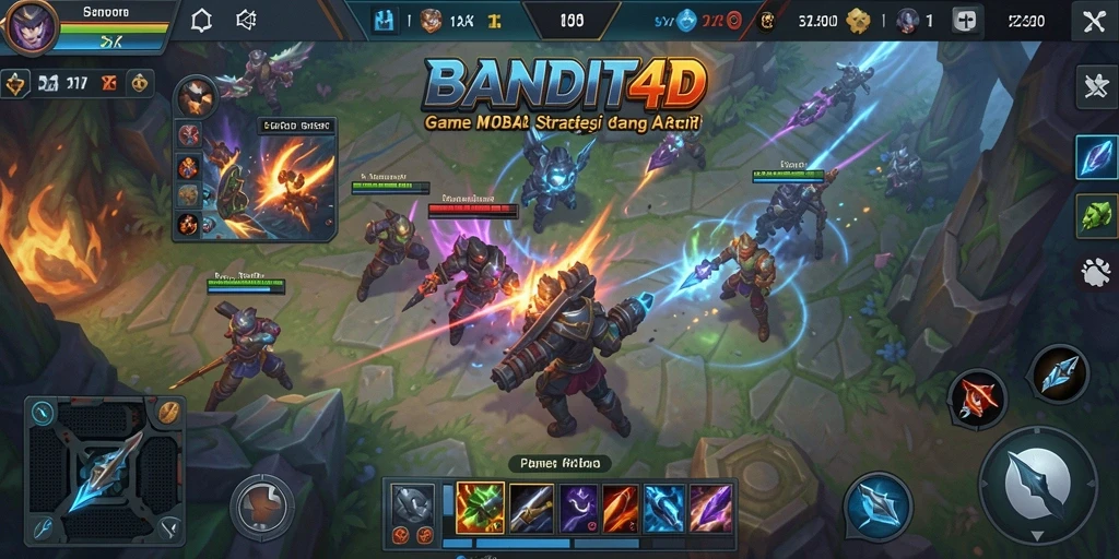 Gameplay seru di BANDIT4D dengan aksi MOBA yang mendebarkan.