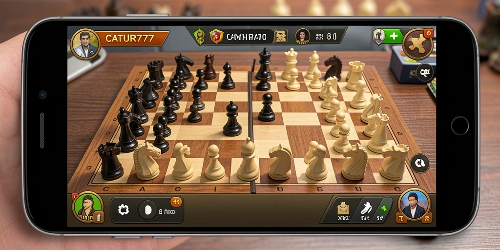 Tampilan gameplay catur yang menarik dan interaktif di CATUR777.