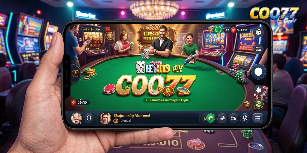 Tampilan gameplay COO77 yang seru di Live Casino dengan dealer profesional.