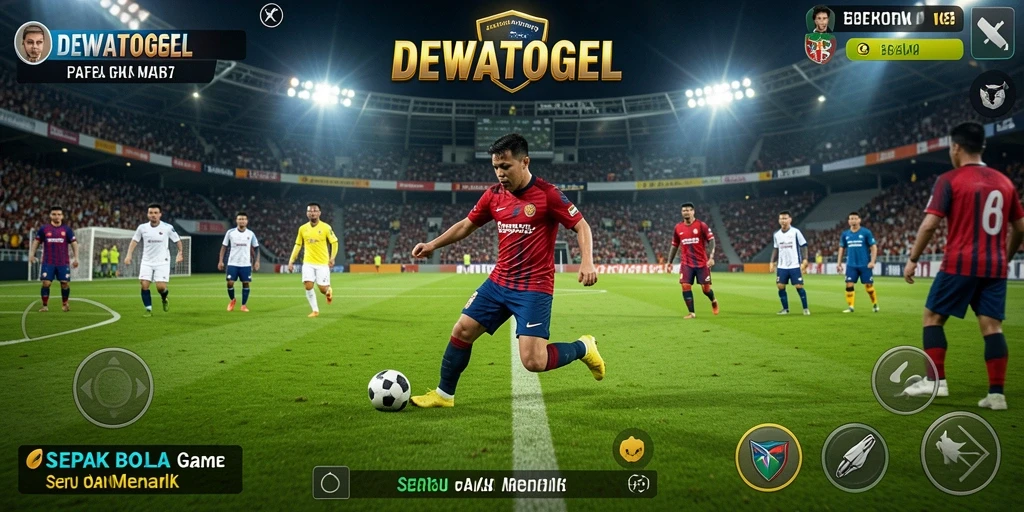 Tampilan gameplay DEWATOGEL yang menarik dan penuh aksi sepak bola.