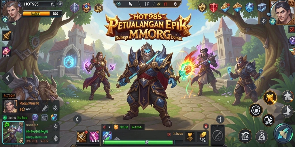 Tampilan gameplay HOT985 dengan pertarungan seru dan grafis menakjubkan.