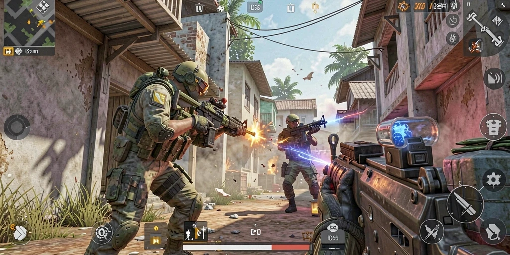 Tampilkan aksi seru dalam gameplay tembak-menembak FPS.