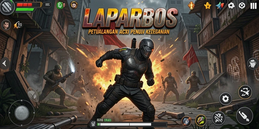 Gameplay LAPARBOS menampilkan pertempuran yang intens dan grafis memukau.