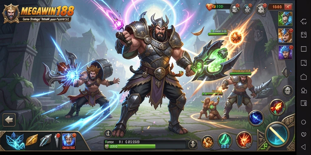 Tampilan gameplay MEGAWIN188 yang seru dan strategis.