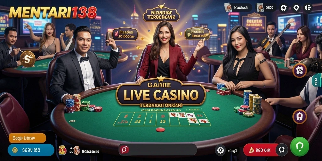 Tampilan gameplay Live Casino di MENTARI138 dengan dealer profesional.