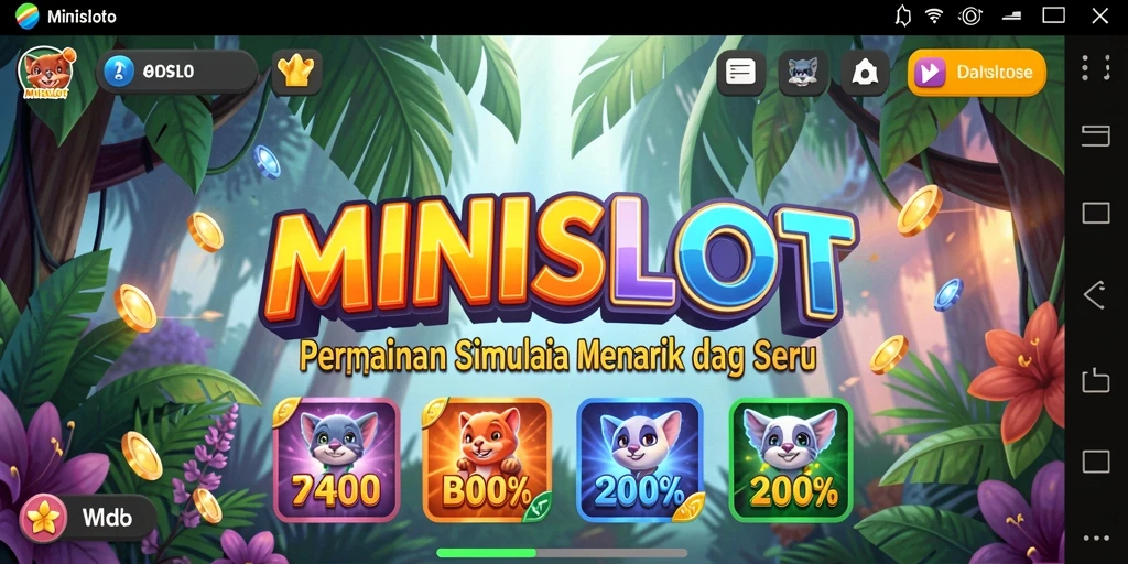 Tampilan gameplay MINISLOT yang penuh warna dan interaktif.