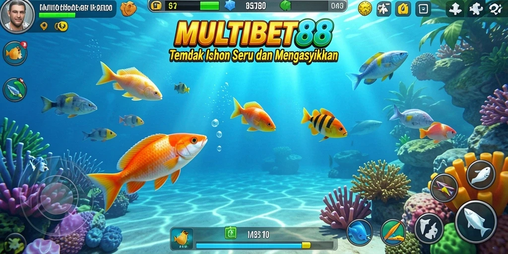 Screenshot gameplay MULTIBET88 menampilkan aksi seru tembak ikan.