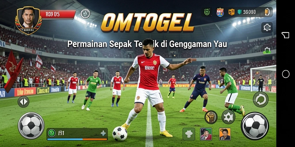 Tampilan gameplay OMTOGEL yang menegangkan dan penuh aksi sepak bola.