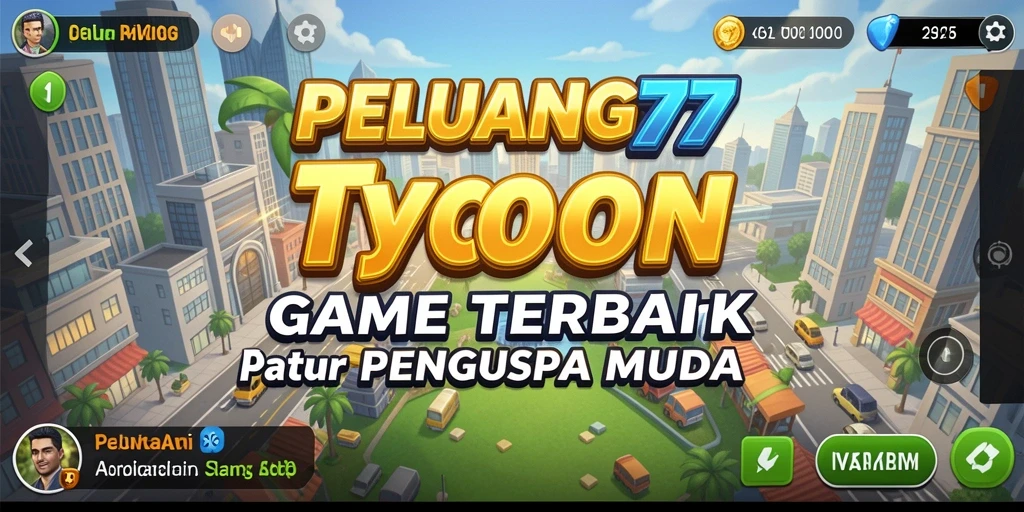 Tampilan gameplay seru dalam PELUANG77 yang menggambarkan dunia bisnis.
