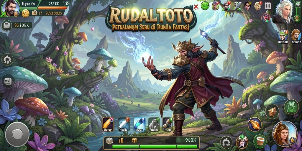 Tangkapan layar gameplay RUDALTOTO menampilkan aksi mendebarkan di dunia fantasi.