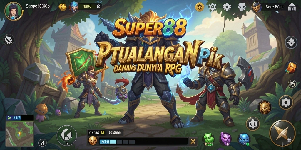 Tampilan gameplay epic dari SUPER88 dalam petualangan RPG.