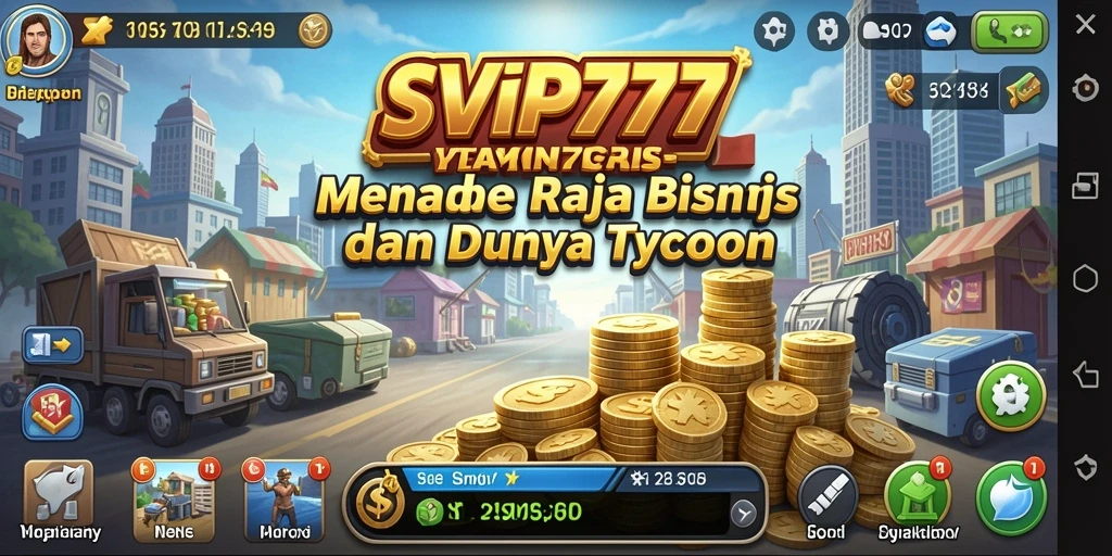 Screenshot gameplay SVIP777 dengan desain bisnis Tycoon yang menarik.