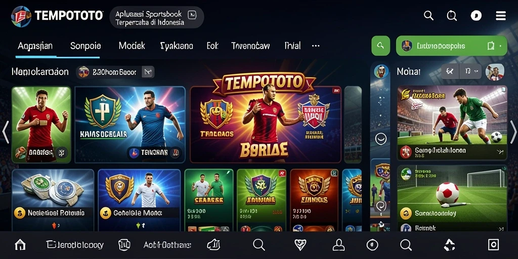 Tampilan utama aplikasi TEMPOTOTO dengan fitur taruhan olahraga.